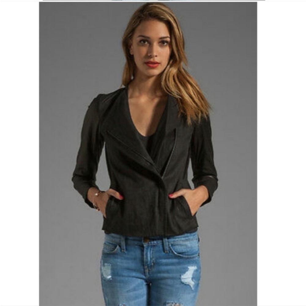 Vince Linen & Leather Jacket - Picture 9 of 13